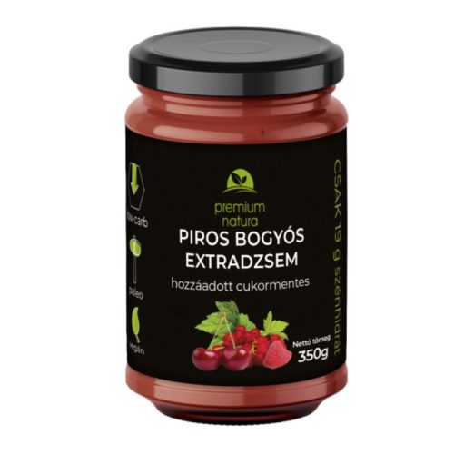 Premium Natura low carb vegyes piros ribizli-meggy-málna extra dzsem 350 g