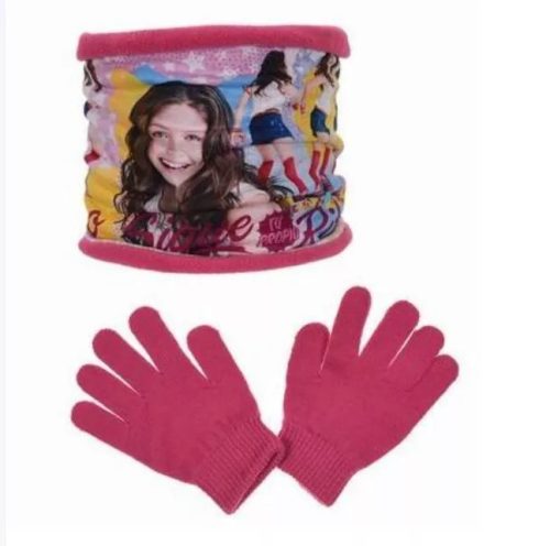 Disney Soy Luna gyerek sál, snood + kesztyű szett 