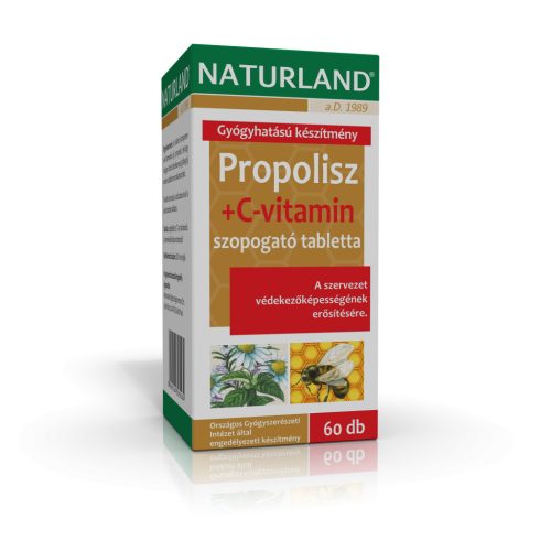 Naturland propolisz+c-vitamin tabletta 60 db