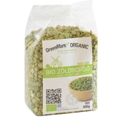 Greenmark bio zöldborsó felezett 500 g