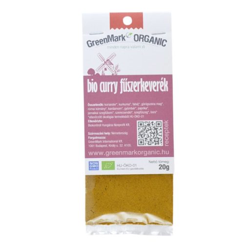 Greenmark bio curry fűszerkeverék 20 g