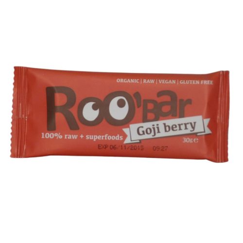 Roobar 100% raw bio gyümölcsszelet goji bogyóval 30 g