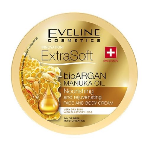 Eveline extra soft bio argan manuka oil arc és testkrém 175 ml