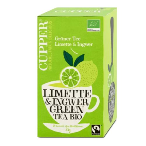 Cupper bio lime&ginger lime-gyömbér zöld tea 20 db 35 g