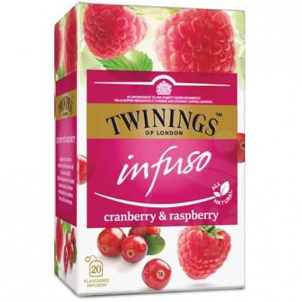 Twinings vörösáfonya és málna herbatea bodzavirággal 40 g