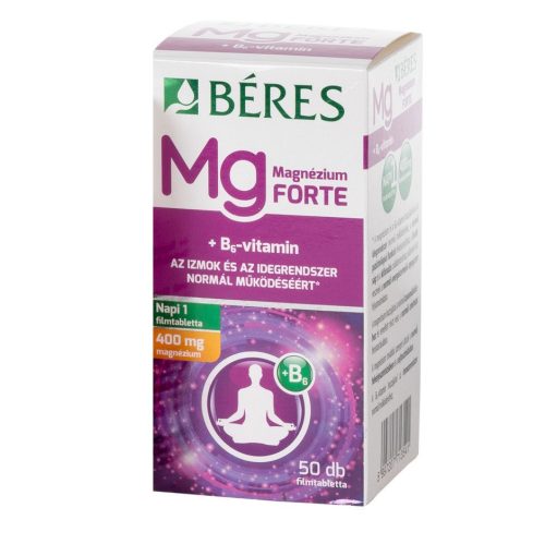 Béres magnézium 400mg+B6 -vitamin forte tabletta 50 db