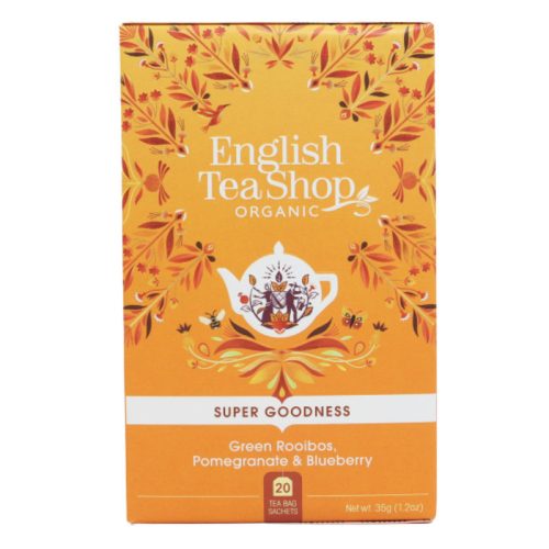 English Tea Shop 20 bio zöld rooibos gránátalma áfonya tea 35 g