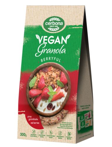 Cerbona vegán granola müzli piros gyümölcsös 300 g