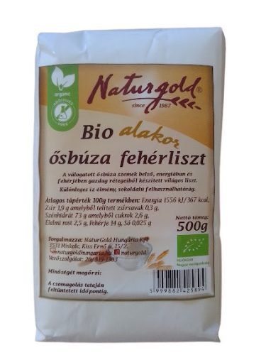 Naturgold bio alakor ősbúza fehérliszt 500 g