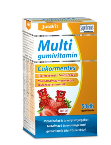 Jutavit multivitamin gumivitamin cukormentes eper ízű 50 db