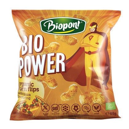 Biopont bio power extrudált kukorica pizza ízesítéssel 55 g