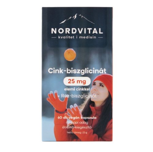 Nordvital cink-biszglicinát+réz kapszula 60 db