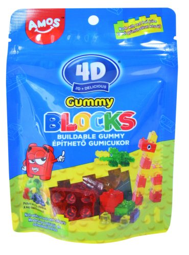 Amos Sweets 4d építhető fun and play gummy blocks vegyes gyümölcsízű gumicukor 100 g