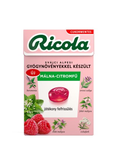 Ricola cukorka málna-citromfű 40 g