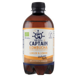 Captain bio kombucha élőflórás ital gyömbér-citrom 400 ml